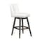 Armen Living Basila Swivel Bar Stool in Gray Oak Wood Finish with Pearl Fabric 840254332225 - alternate 7